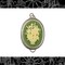 Green and Cream Floral 25mm x 18mm Resin Cameos - Set of Six - CAM246